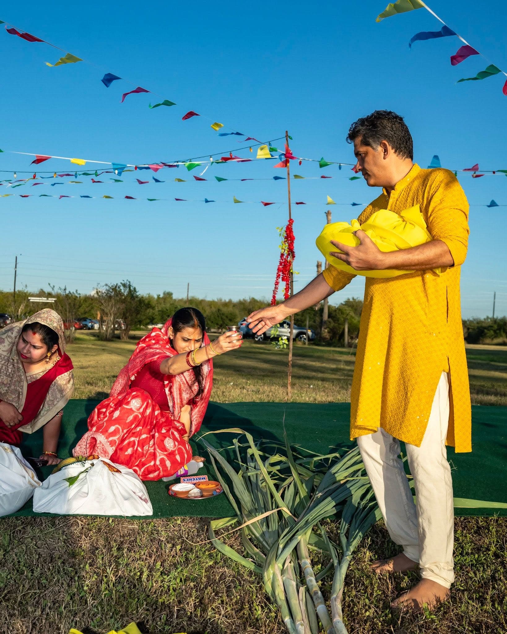 Volunteers supporting the Chhath Houston event