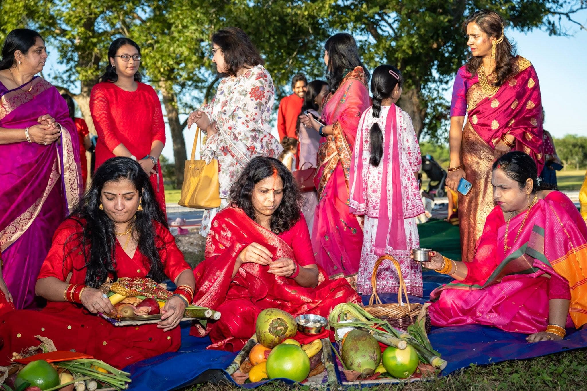Chhath Houston families observing the festival