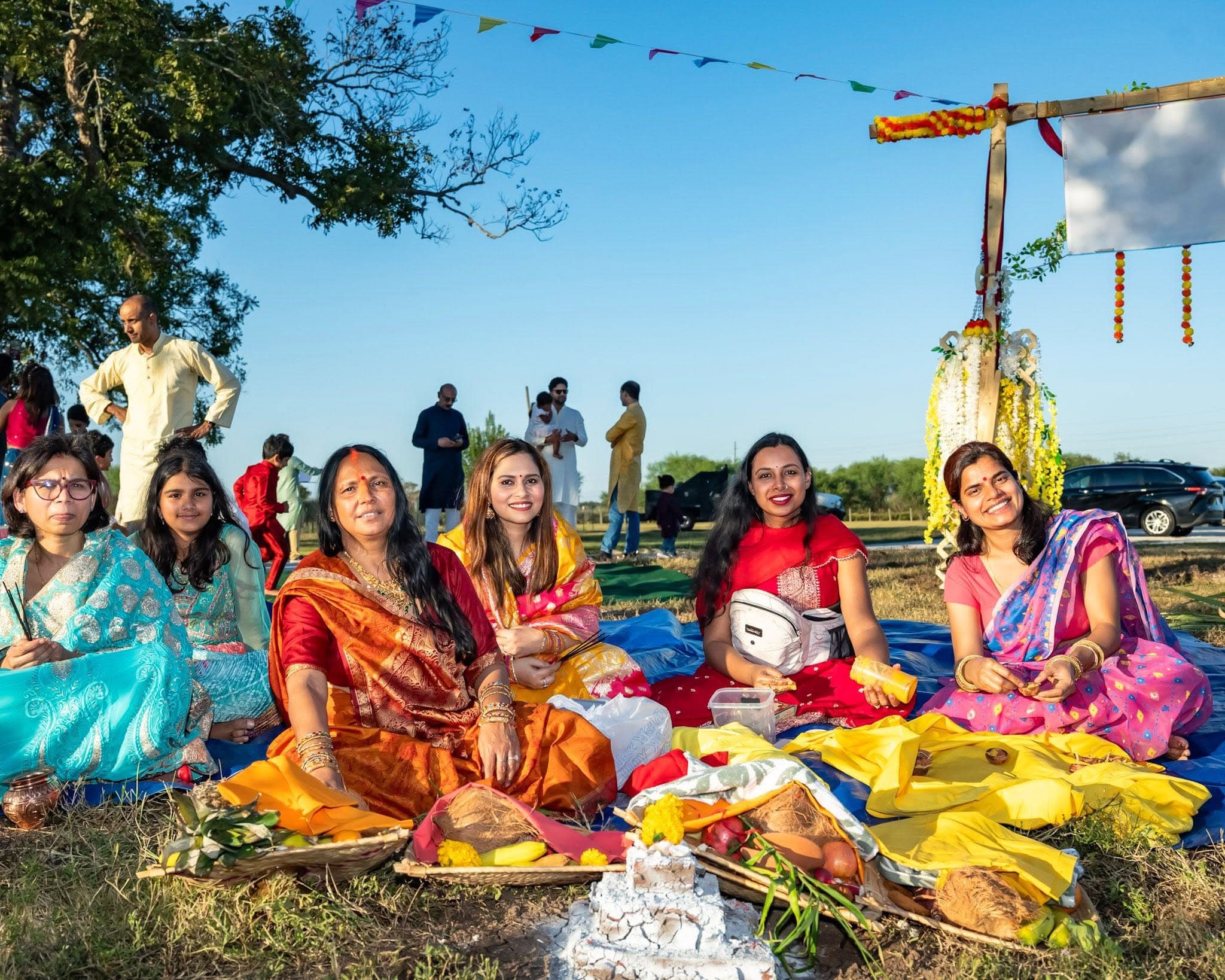 Devotees participating in the Chhath Puja celebration